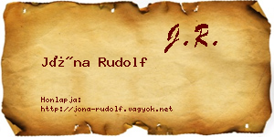 Jóna Rudolf névjegykártya